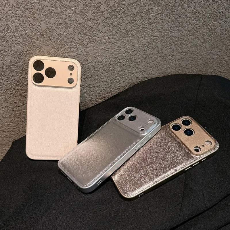 Luxuriöse Retro-Hülle mit Litchi-Leder-Textur für iPhone 17 Air 16 15 14 Plus 13 16E Stoßfeste Matte Abdeckung – Detail 2