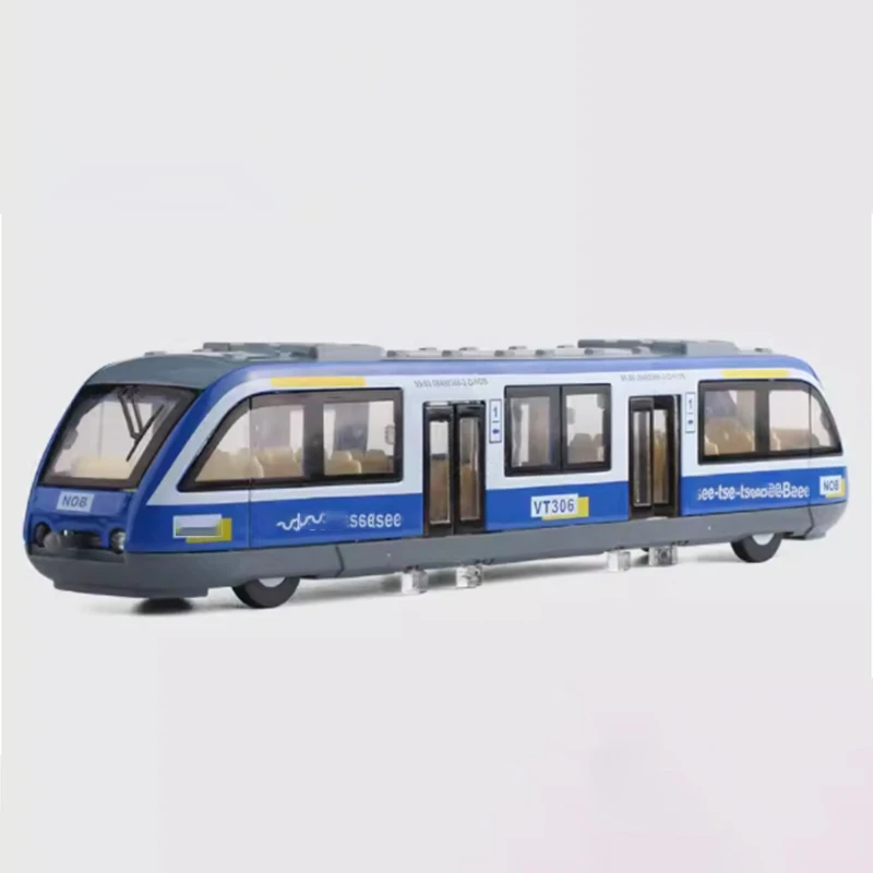 Tren Ligero de Ciudad de simulación de aleación, juguete para niños, modelo de tren pequeño, Colección clásica, regalo de recuerdo, decoración estática