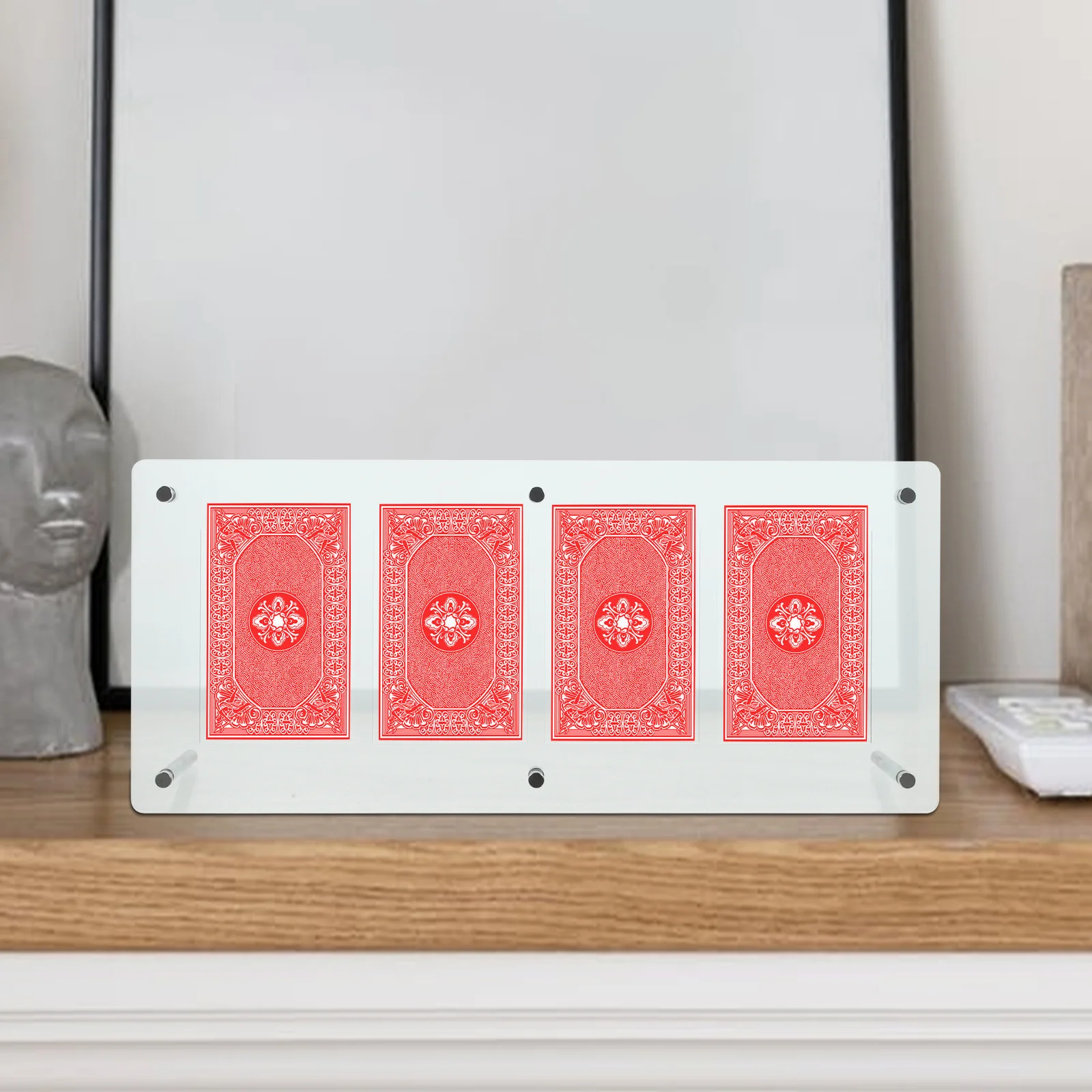 

4-Slots Acrylic Game Display Rack Sturdy Clear Card Holder Stand Sports Trading Photocard Support Desktop Storage Frame Business