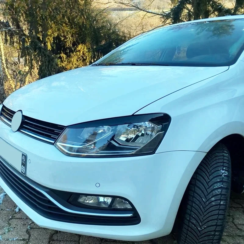 Cubierta embellecedora de párpado de ceja para faro de coche, color negro brillante, para VW Polo Mk5 6R 6C 2010 2011 2012 2013 2014 2015 2016 2017, 2 uds.