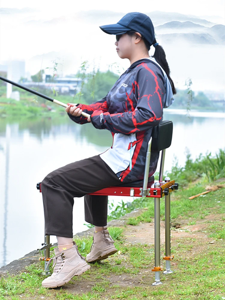

Ultra-lightweight, foldable, multifunctional, telescoping, portable, aluminum alloy, reinforced small fishing platform chair
