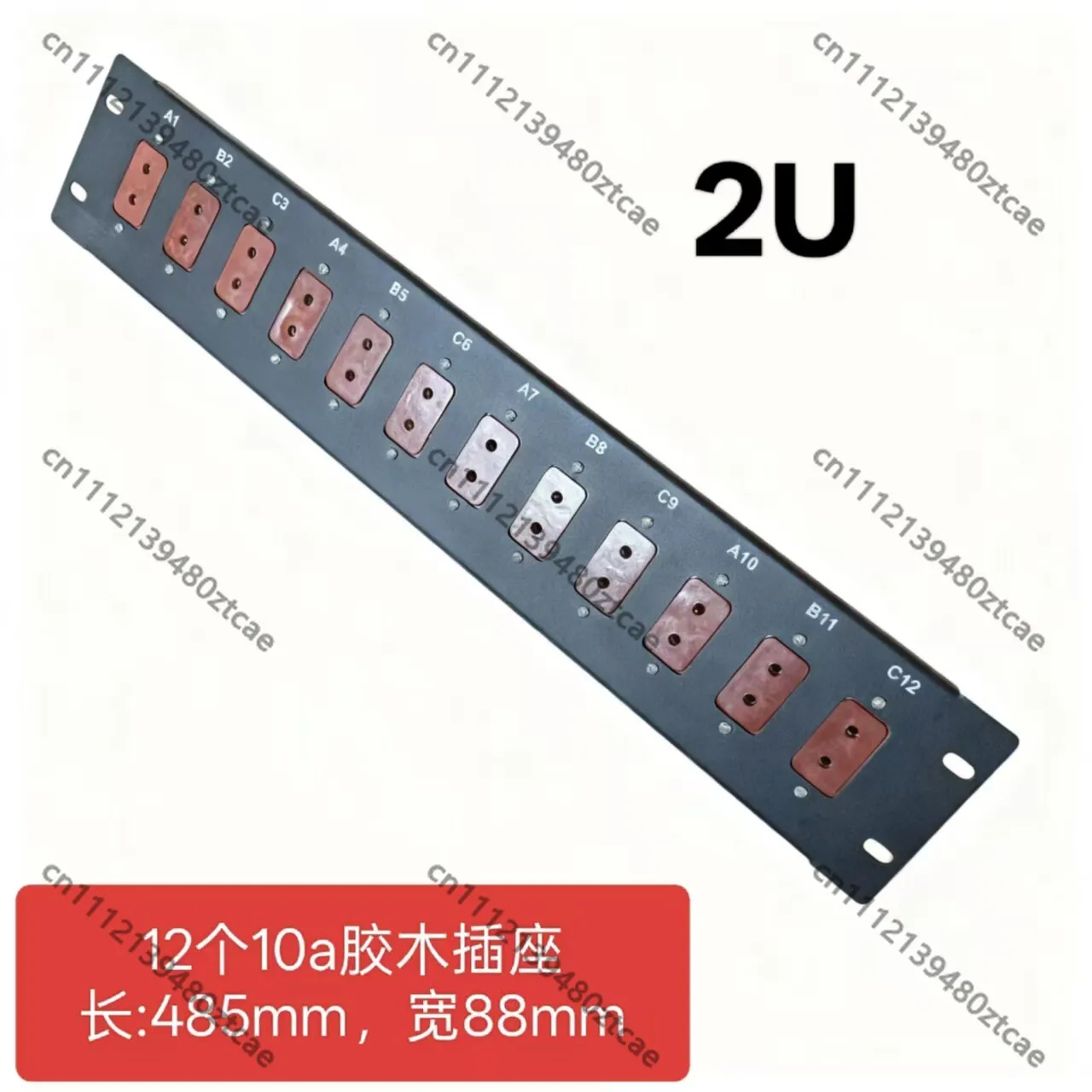 2U Stage Power Distribution Panel With 12Pcs 4010A Sockets Straight-through Board For Stage Light LED Amplifier Chassis Cabinet