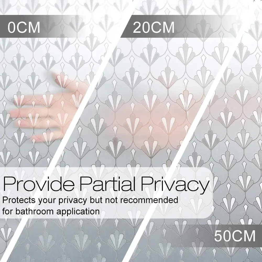 Window Privacy Decorative Film Glass Sticker Decoration Excellent Quality Static Cling Window Film for Office  Bedroom Kitchen