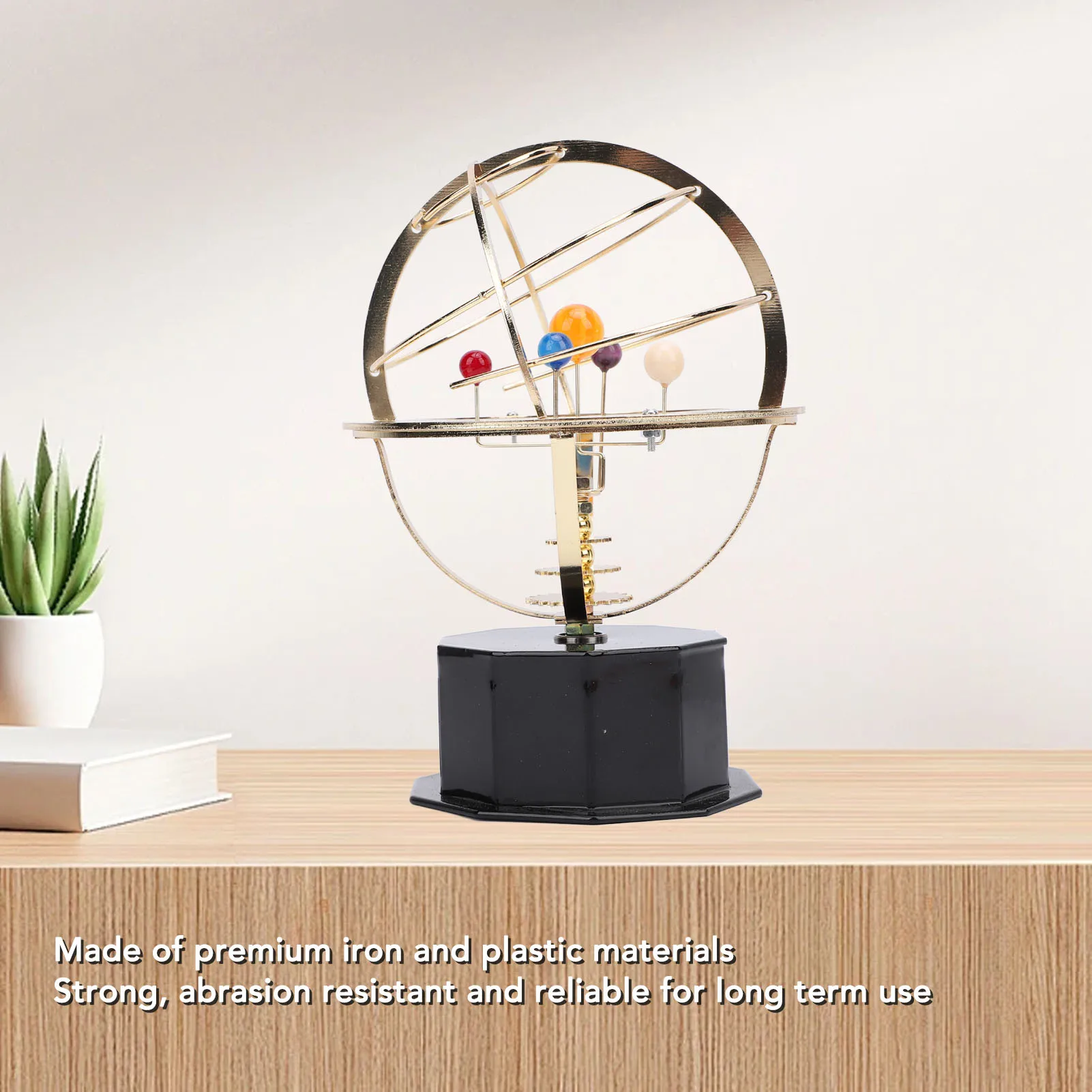 Solar System Model Ornament Orrery Solar System Model Decorative Rotating Portable Educational  Iron Plastic for Office