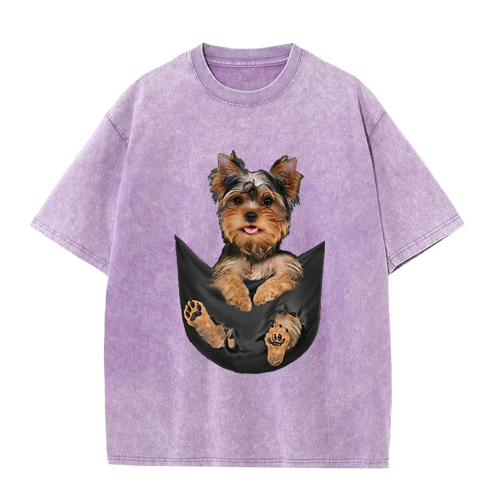 Dog Lovers Gifts Yorkshire Terrier in Pocket Funny Face T-Shirt Ropa De Hombre Ofertas T Shirt Masculinas 키티 Dad Puppy Fan