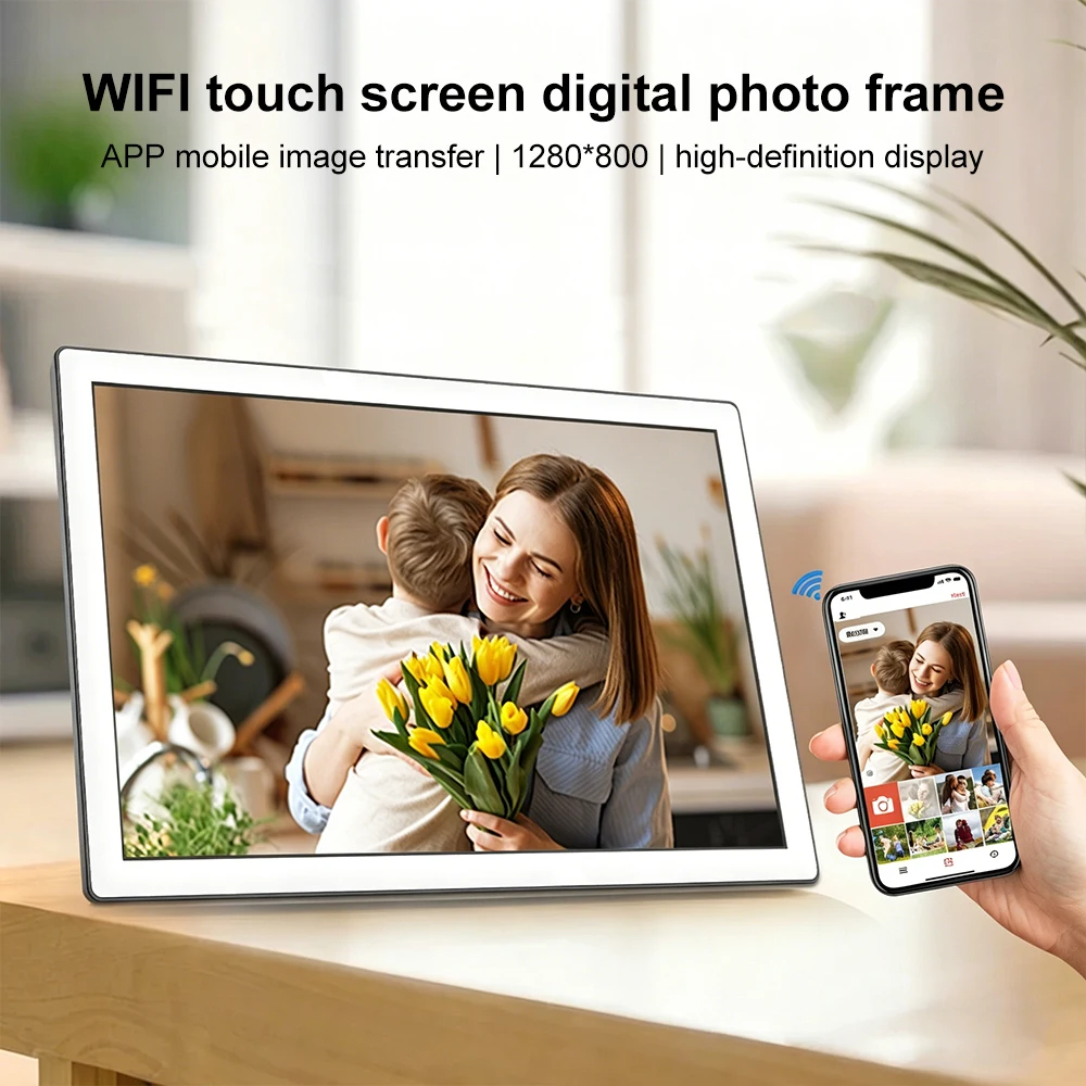 

Цифровая фоторамка 32G WIFI, эксклюзивная модель, 10-дюймовая, высокой четкости, трансграничный рождественский подарок, сенсорное управление и датчиком гравитации