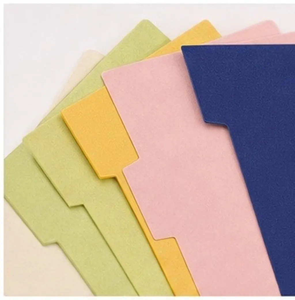 5Pcs Mini Binder Index Divider Sheets Sturdy Paper Tabs for Organizer Notebook Loose-Leaf Refills Easy Document Classification