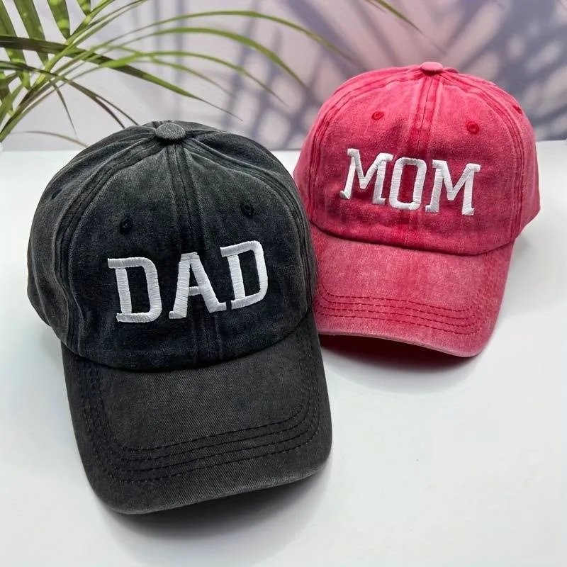 Show Your Love with a Special Father\'s/Mother\'s Day Gift: Mom/Dad Letter Print Baseball Cap