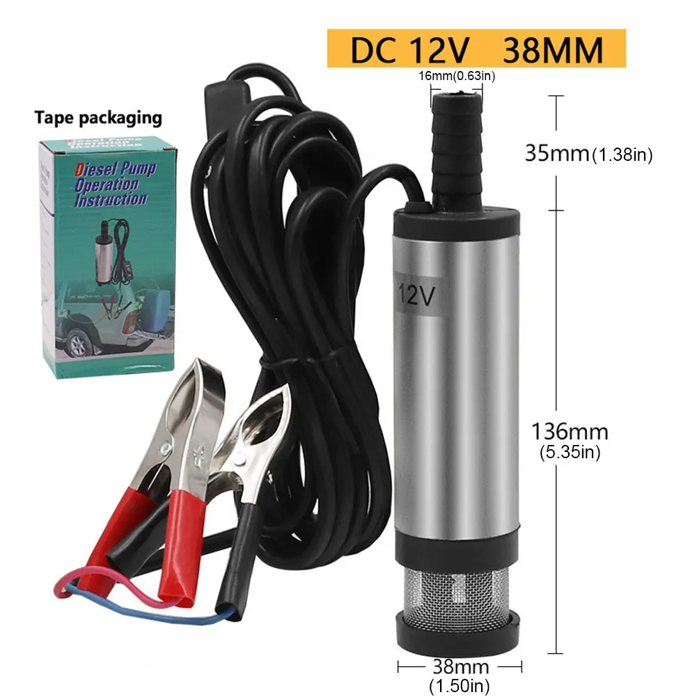 Pompa diesel DC 12V Mini estrattore acqua in acciaio inossidabile Estrattore olio Pompa carburante DC elettrica per tosaerba rimorchio camion automatico