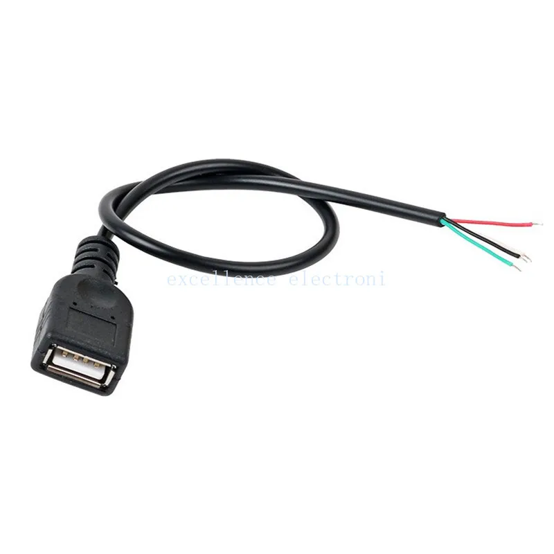 30cm Power Supply Cable 2 Pin USB 2.0 A Female Male 4 Pin Wire Jack Charger Charging Cord Extension Connector DIY 5V Line