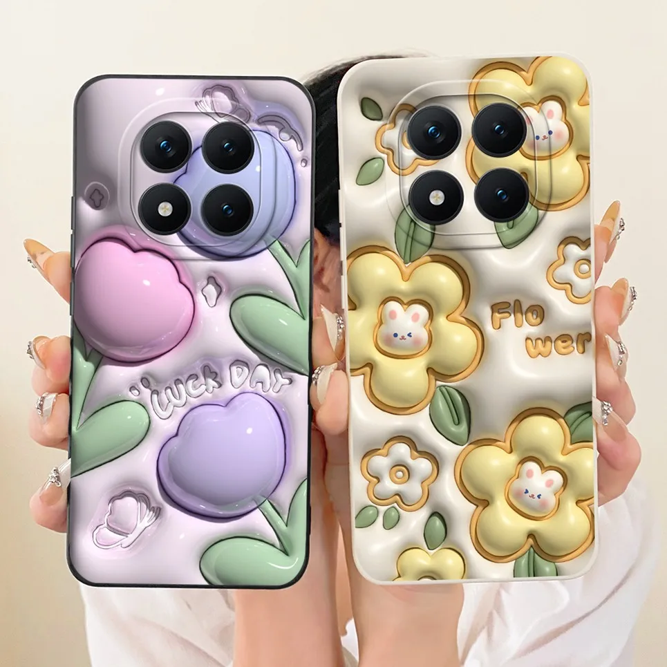 Luksusowe etui na telefon Xiaomi Redmi Note 15 15Pro 15 Pro Plus 5G, miękki silikonowy pokrowiec z motywem kwiatów i motyli. — zdjęcie produktu 6