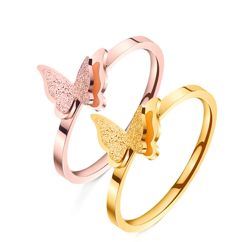 Elegant Butterfly Design Stainless Steel Ring – Women’s Fashion Jewelry