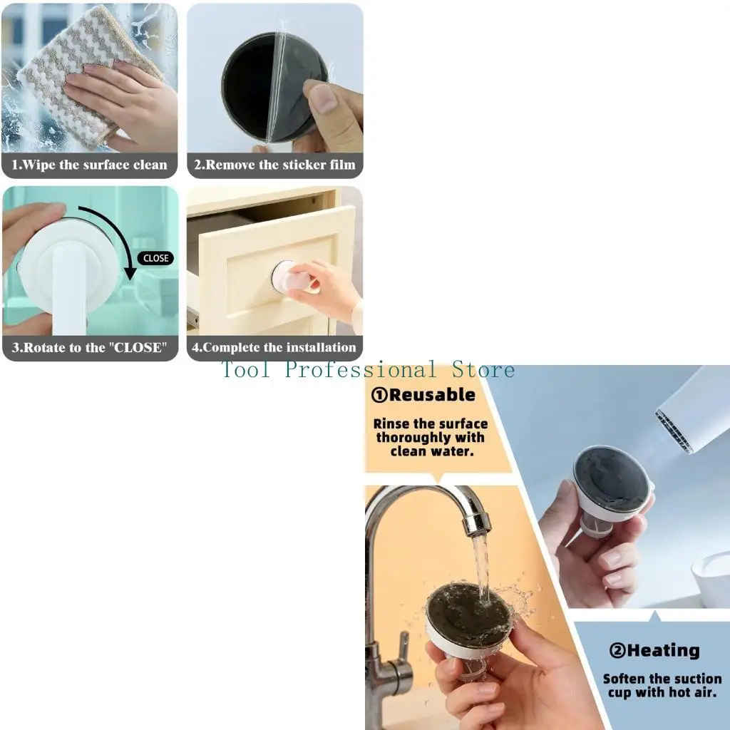 57QF High Capacity Suction Cup Knob Switches Easyly Mount Vacuums Lock Handle for Shower Door Support
