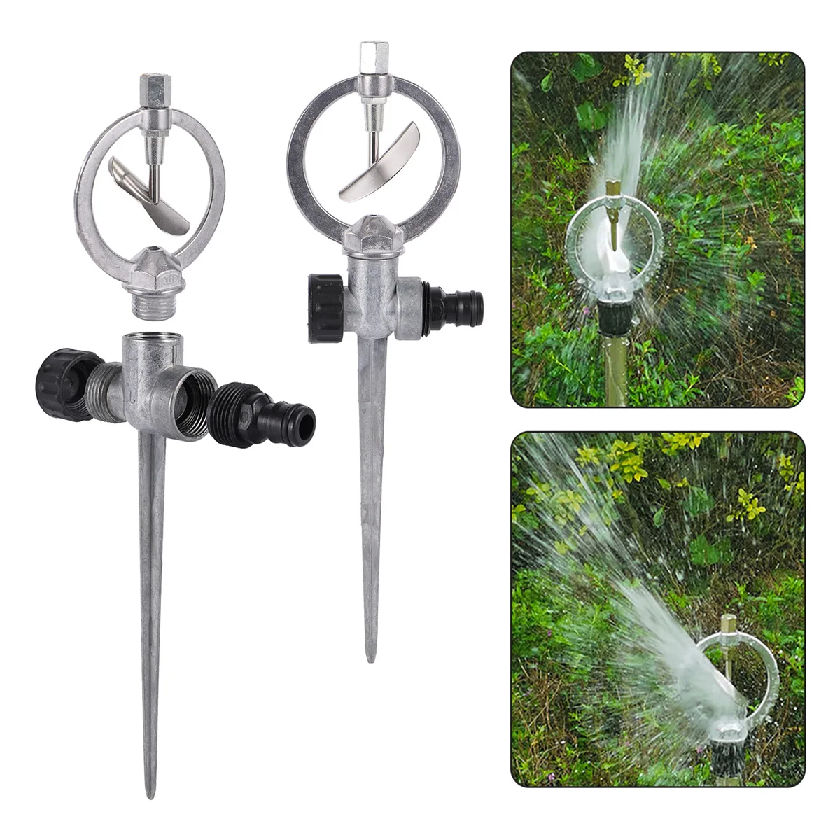 1/2'' Zinc Metal Butterfly Head Irrigation Sprinkler 360 Degrees Rotary Garden Lawn Field Landscape Greenhouse Spray Accessories