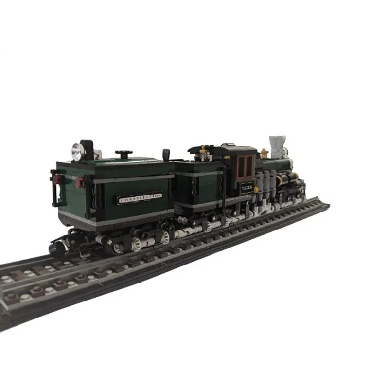 Moc City Railway Union Pacific Challenger Dampflokomotive Modell Montage Bausteine Spielzeug Kindergeschenk (Statische Version