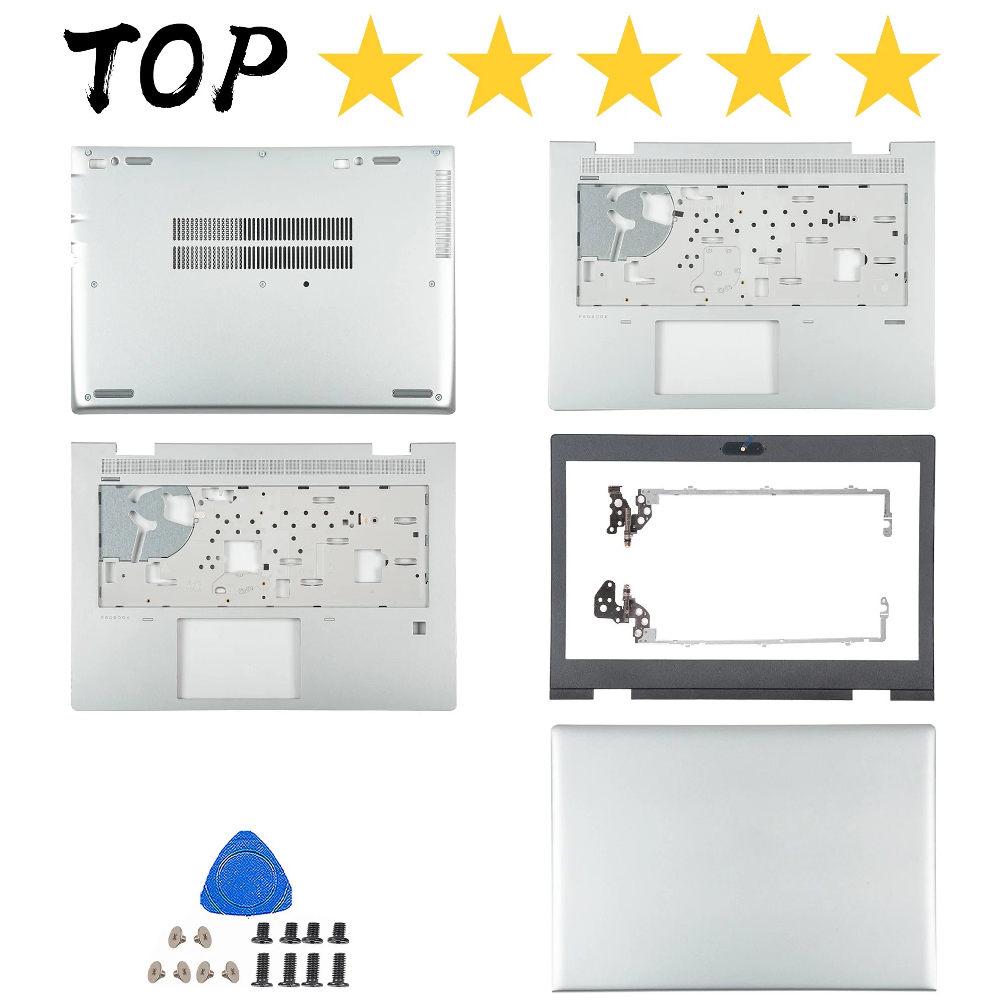 

Case For Probook 640 G5 640 G4 645 G4 645 G5 silver Plastic Back Cover/Front Bezel/Upper/Bottom Case Hinges Repair L09526 L75355