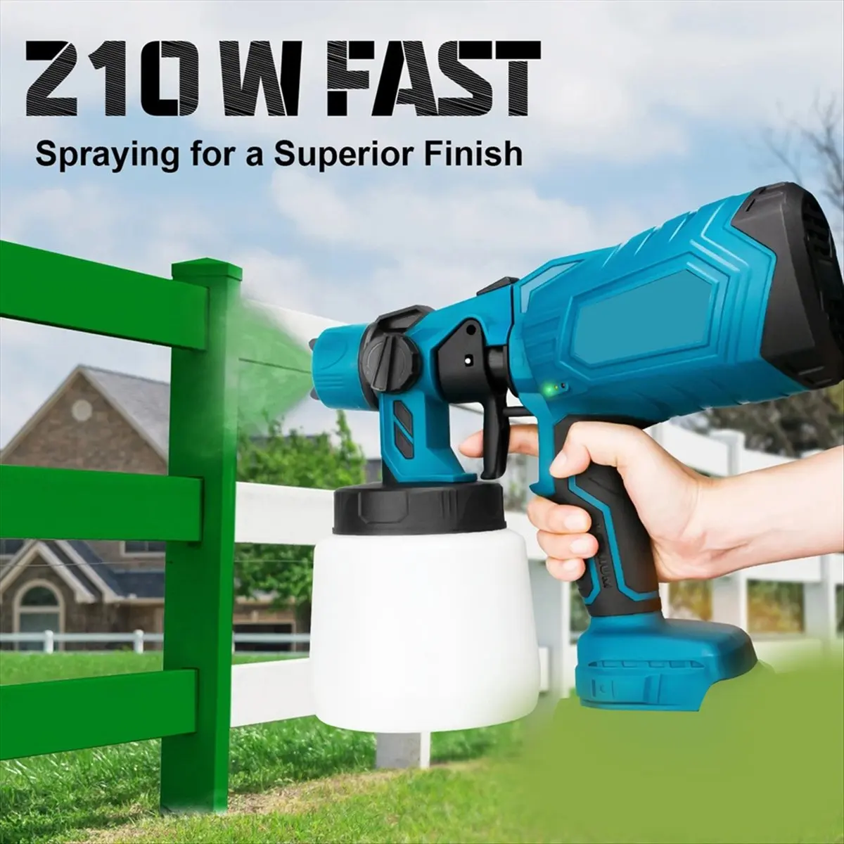 1000ml Electric 4 Nozzle Sizes HVLP Household Paint Sprayer Flow Control Easy Spraying for 18v Battery