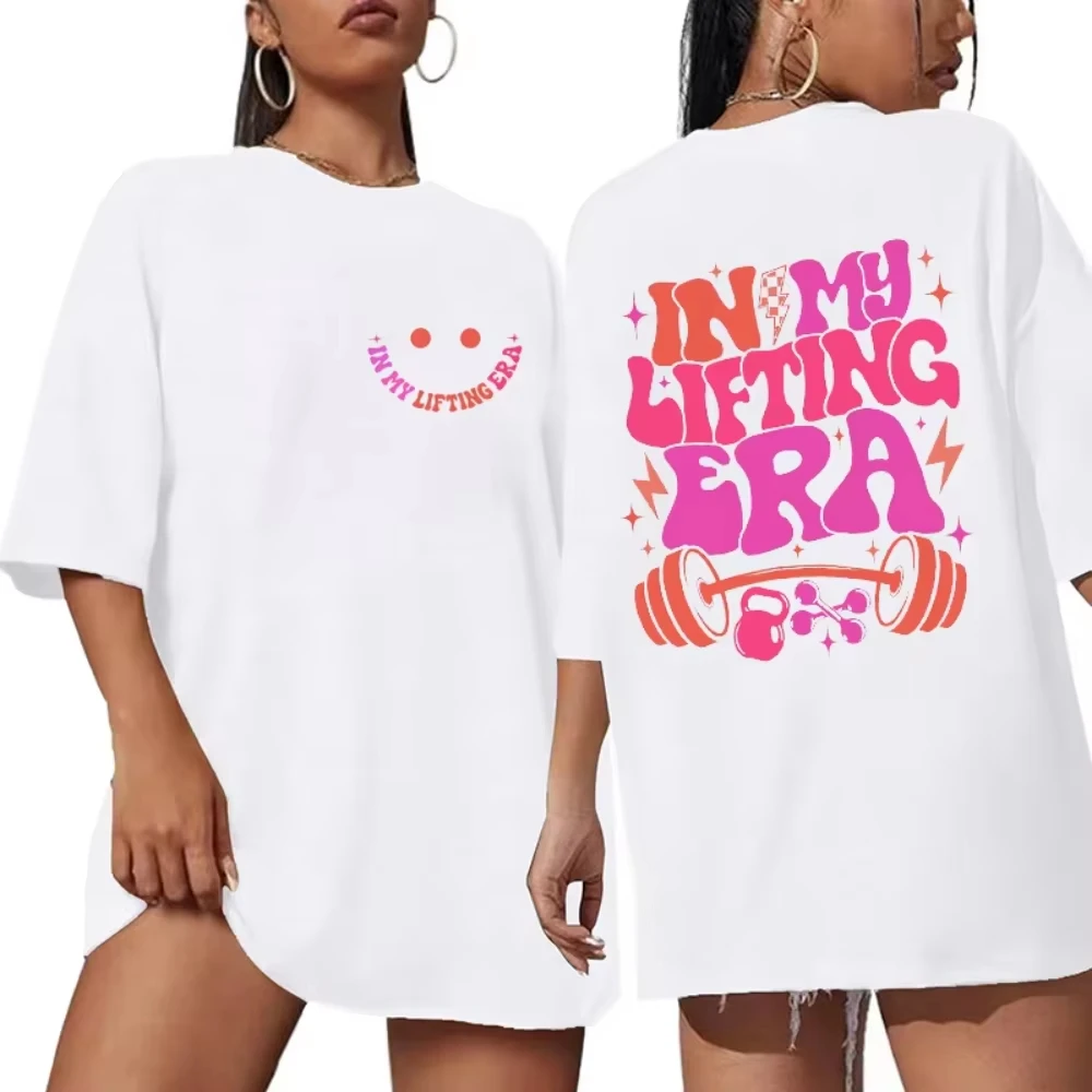 

2025 Happy Lift Heavy T-shirt for Women Fun exercise weightlifting graphic top Gym Mom short-sleeved T-shirt Women's clothing T
