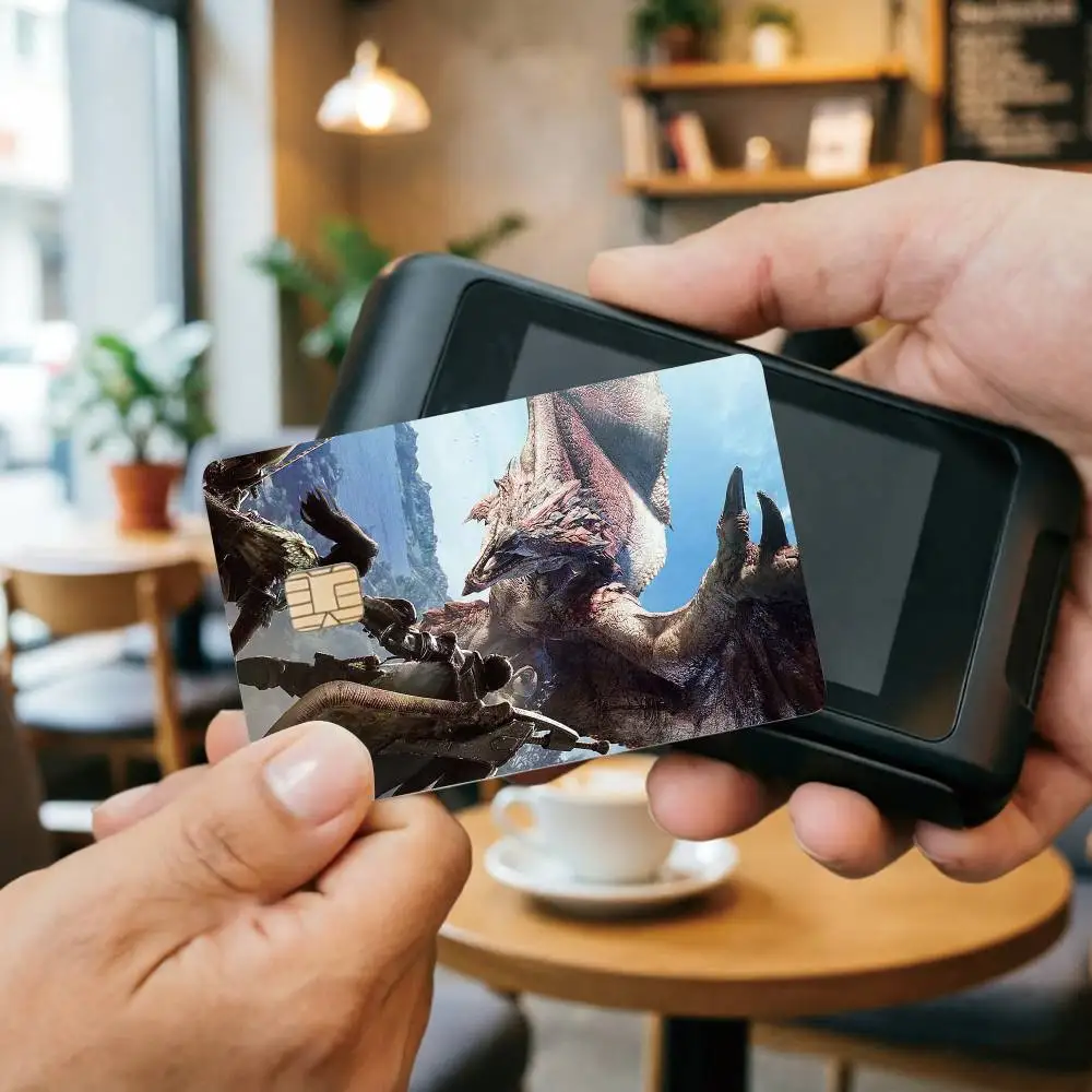 G-Game M-Monster Hunter Credit Card HD Stickers Small Chip Waterproof Sticker Game Card Decal Gift view 3