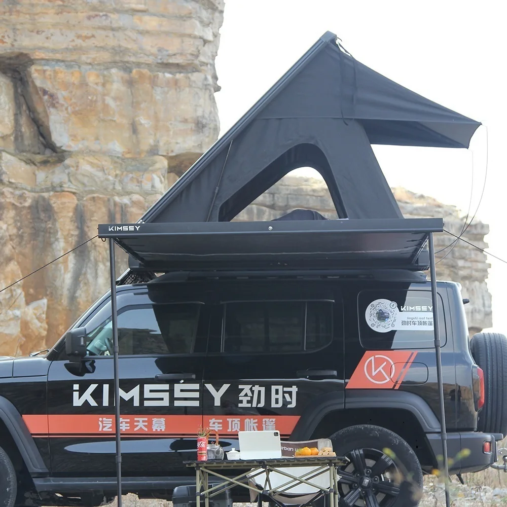 ATV&UTVFactory Price Custom Suv Car Side Open Roof Top Tent Camping 2023 Rooftop Tents 4x4 Roof Tents Camping Rugged Shell