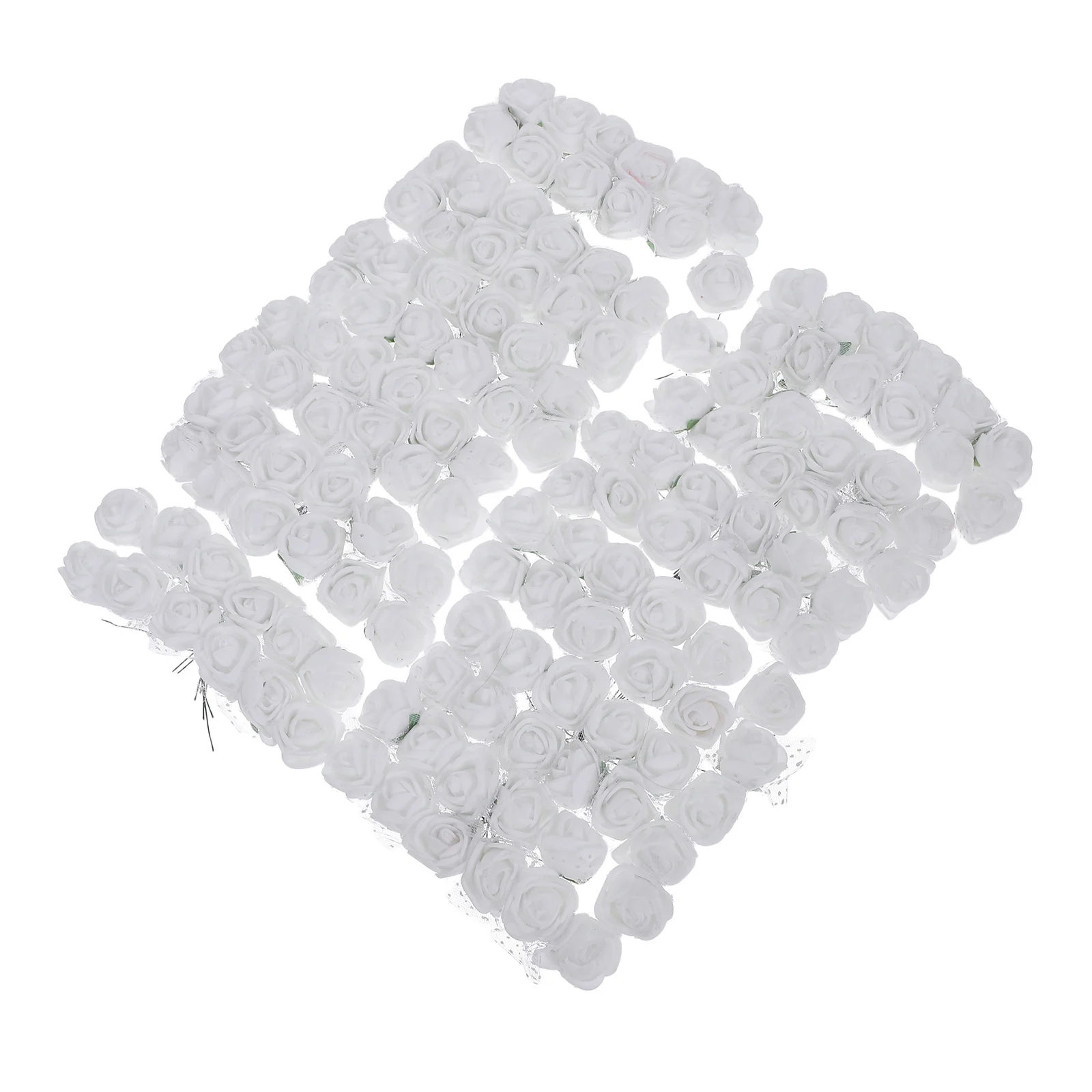 

144Pcs Artificial Rose Flower Heads Foam 2.5cm Tulle Enhanced Stems Small Roses for Wedding Bouquets Centerpieces Party Decor