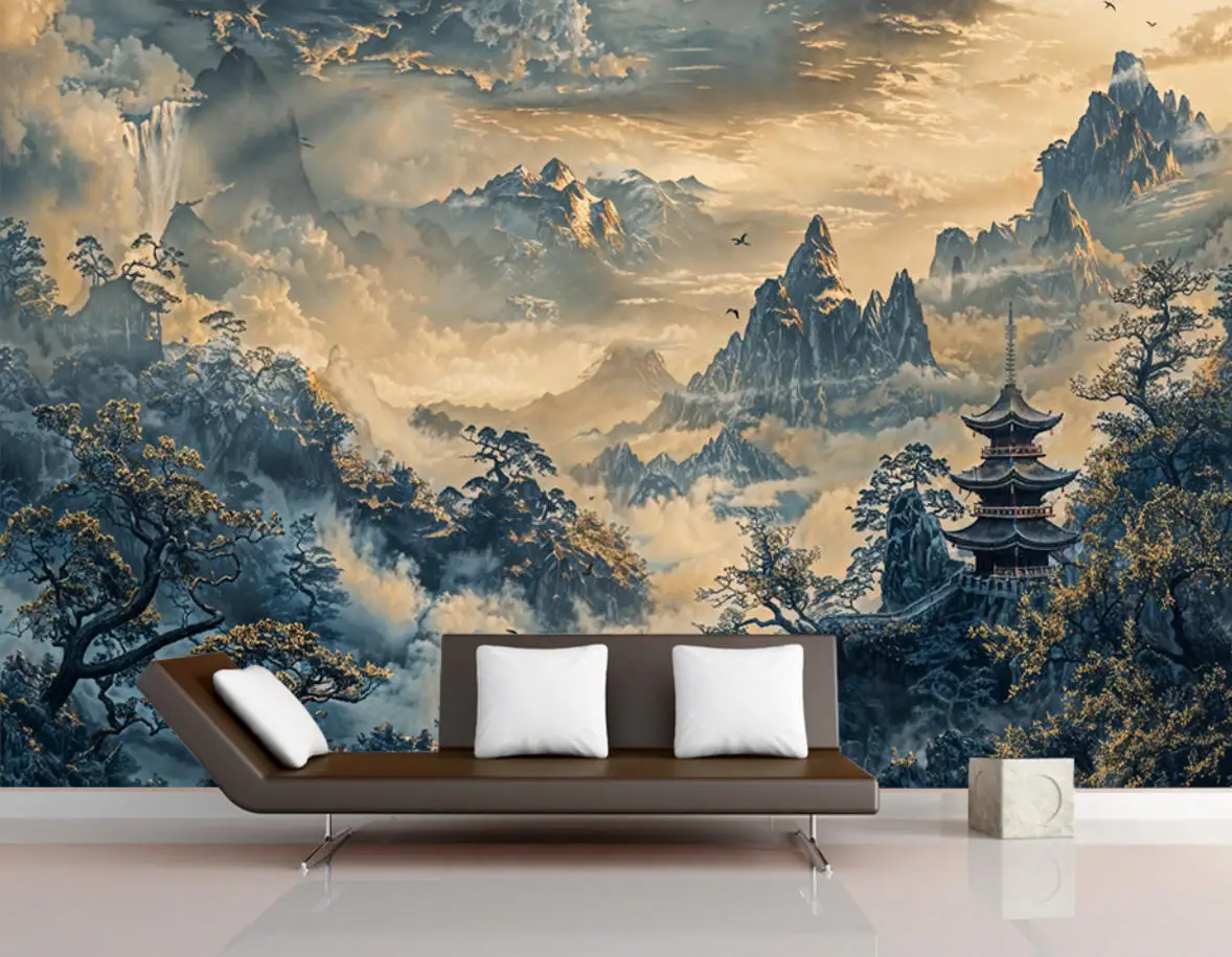 

Custom Any style Wallpaper Home Decorative Mural Chinese Landscape Painting TV Wall Background Wall 3d wallpaper papel tapiz