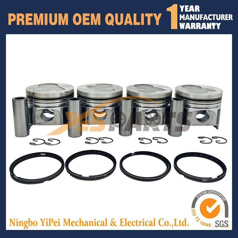 V1505 Engine  4 set Piston + Rings Kit  Set STD for Kubota