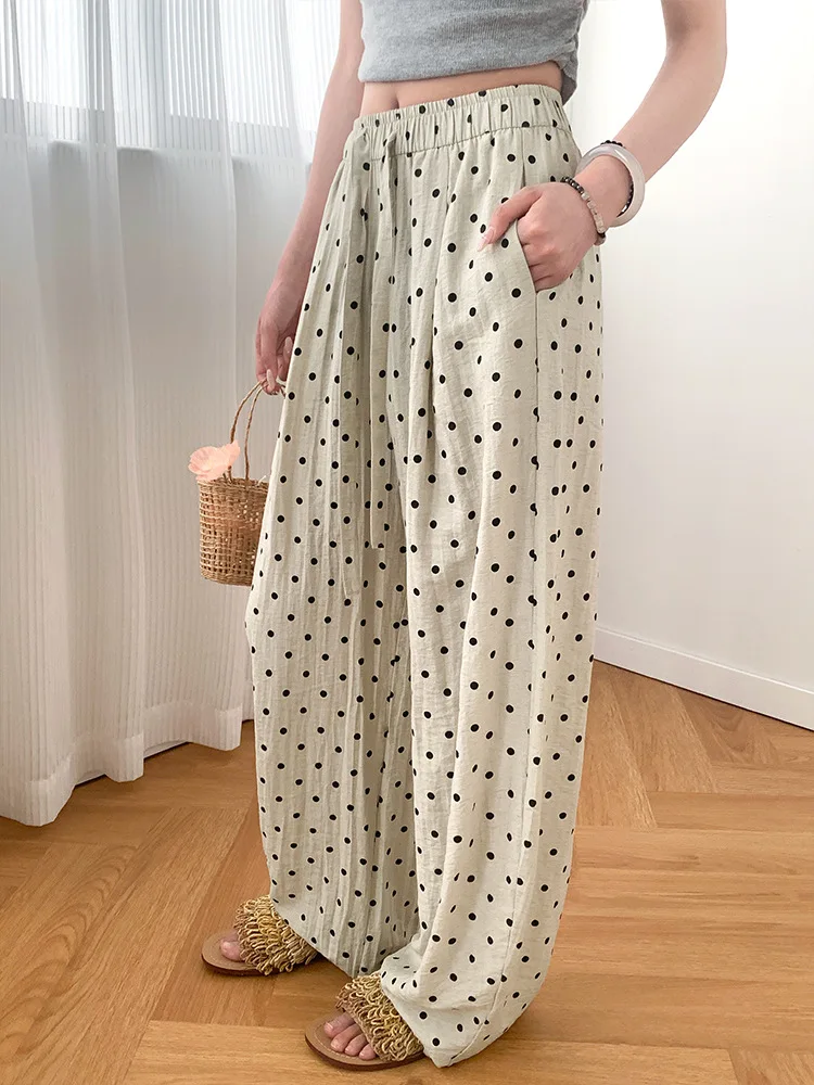 Pantalones de pierna ancha ligeros para mujer verano urbano empalmado cordones ropa de playa fluida ligero relajado elegante Modal dividido encantador lavado