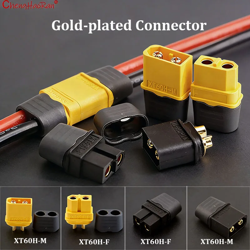 

ChengHaoRan 1/2PCS 3.5mm Gold Plated Plug Jacket Version For XT60H Connecter Model XT60UH Male Female T Connecter
