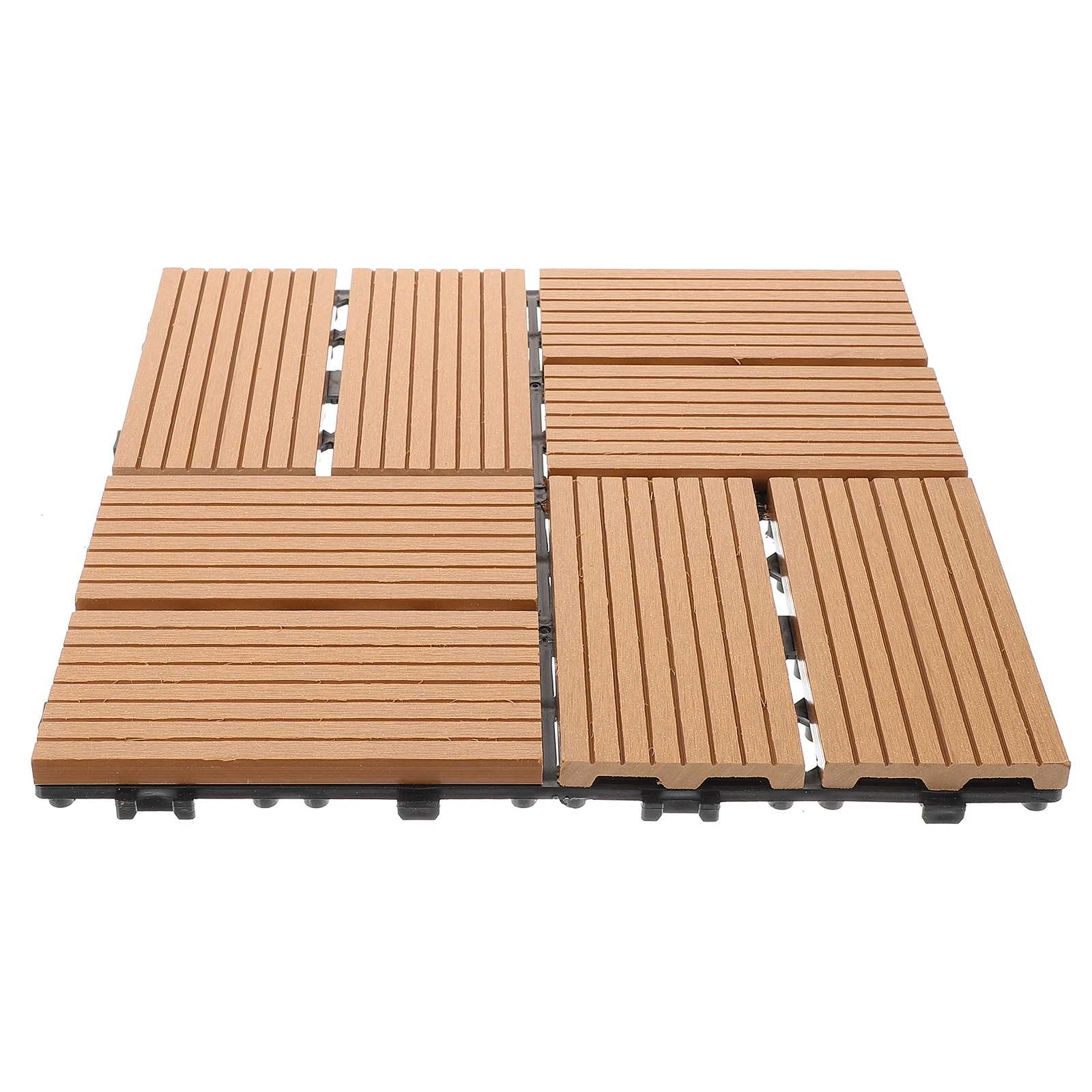11 แพ็คไม้พลาสติกพื้น 1 ตารางเมตรสีเหลือง Decking กระเบื้อง Interlocking Patio ระเบียงระเบียงสวนชั้นแผ่นกลางแจ้ง