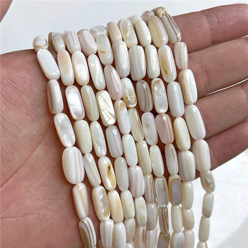 15x6mm Multicolor Dyed Shell Beads Natural Mother of Pearl Bead Loose Rectangle Spacer Dyed Beads for Women Men Jewelry Making