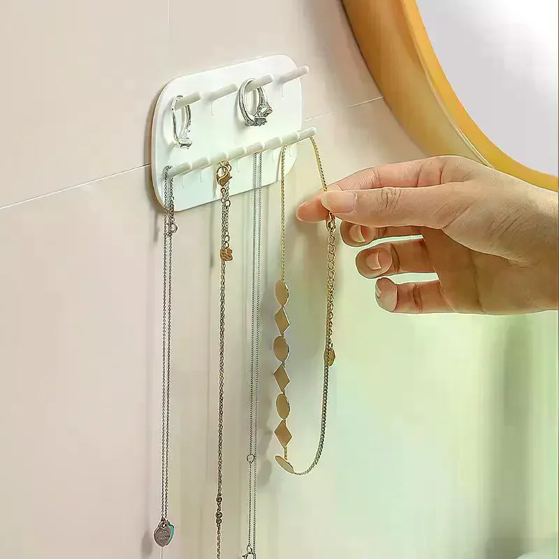 

Jewelry Storage Rack, Multi-functional No-drill Earring And Necklace Display Rack, Jewelry Storage Hooks