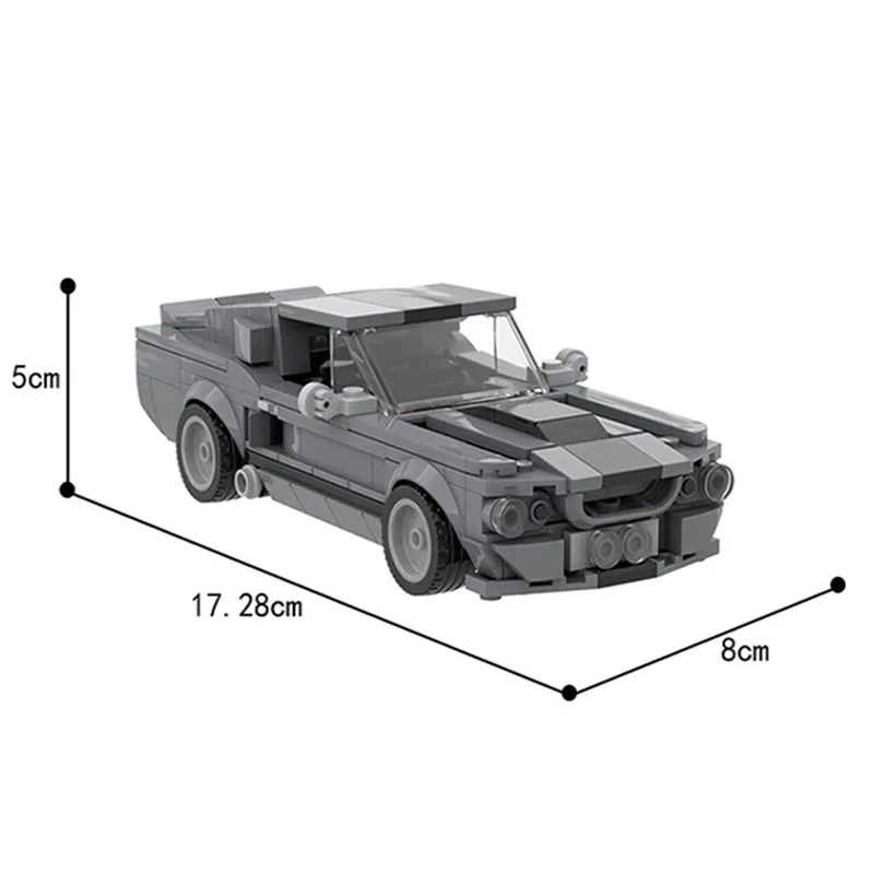 MOC-57356 하이테크 레이싱 카 빌딩 블록 Moc 키트 브릭 모델, 클래식 1967 엘레노어 GT500, DIY 어린이 장난감, 생일 선물, 신제품