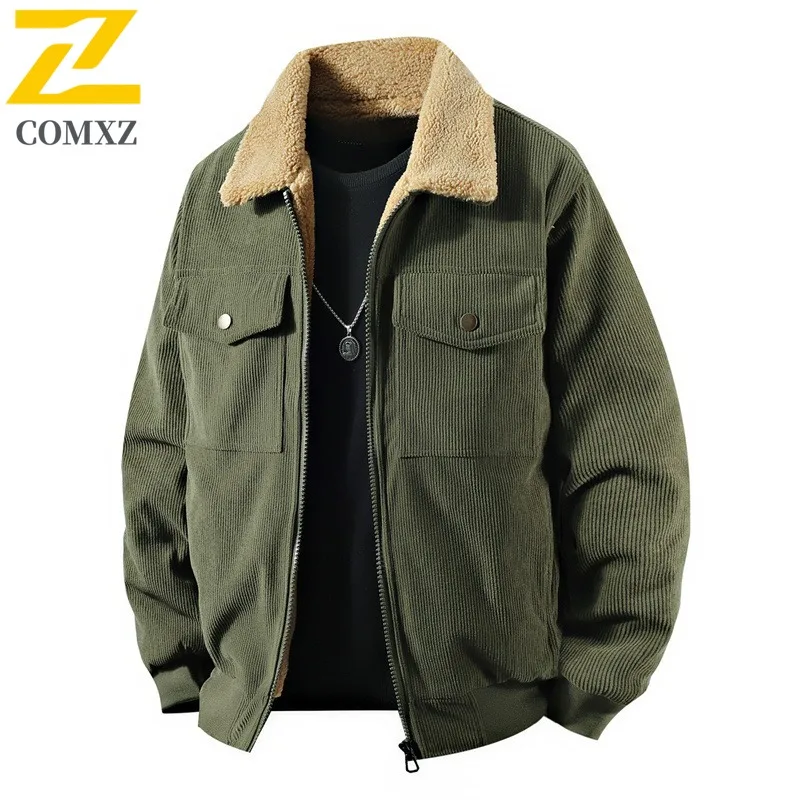 COMXZ Outdoor Cycling Mens Padded Jacket Comfortable Stand Collar Thickened Warm Parka Casual Travel Cold Resistant Winter Coats
