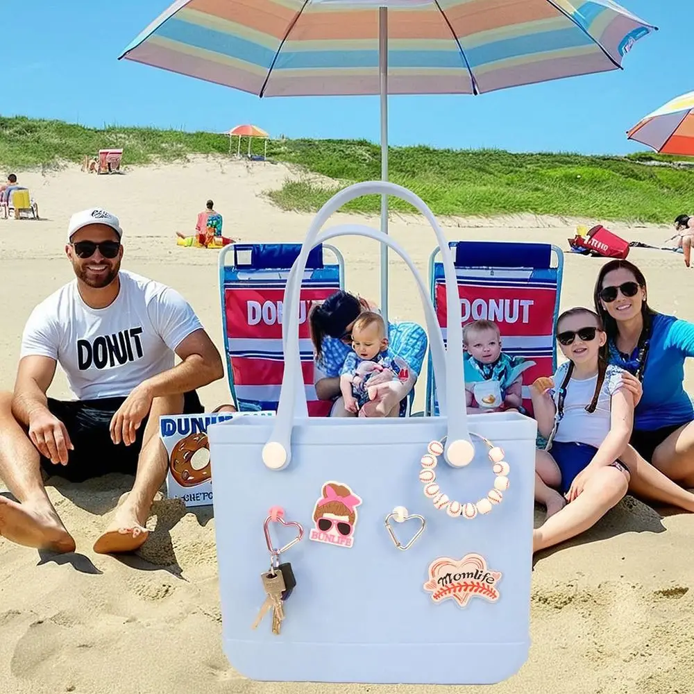 3ชิ้นตะขอเสริมสำหรับกระเป๋าใส่ของรูปหัวใจที่แขวนกุญแจที่ใส่กระเป๋าโท้ทริมชายหาด