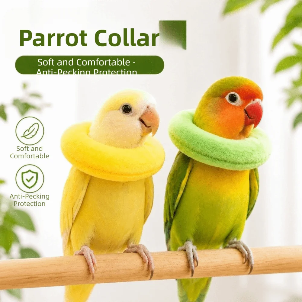 Soft Parrot Recovery Cone Breathable Anti-Bite Bird Elizabethan Collar Adjustable Comfortable Bird Protective Collar Grooming