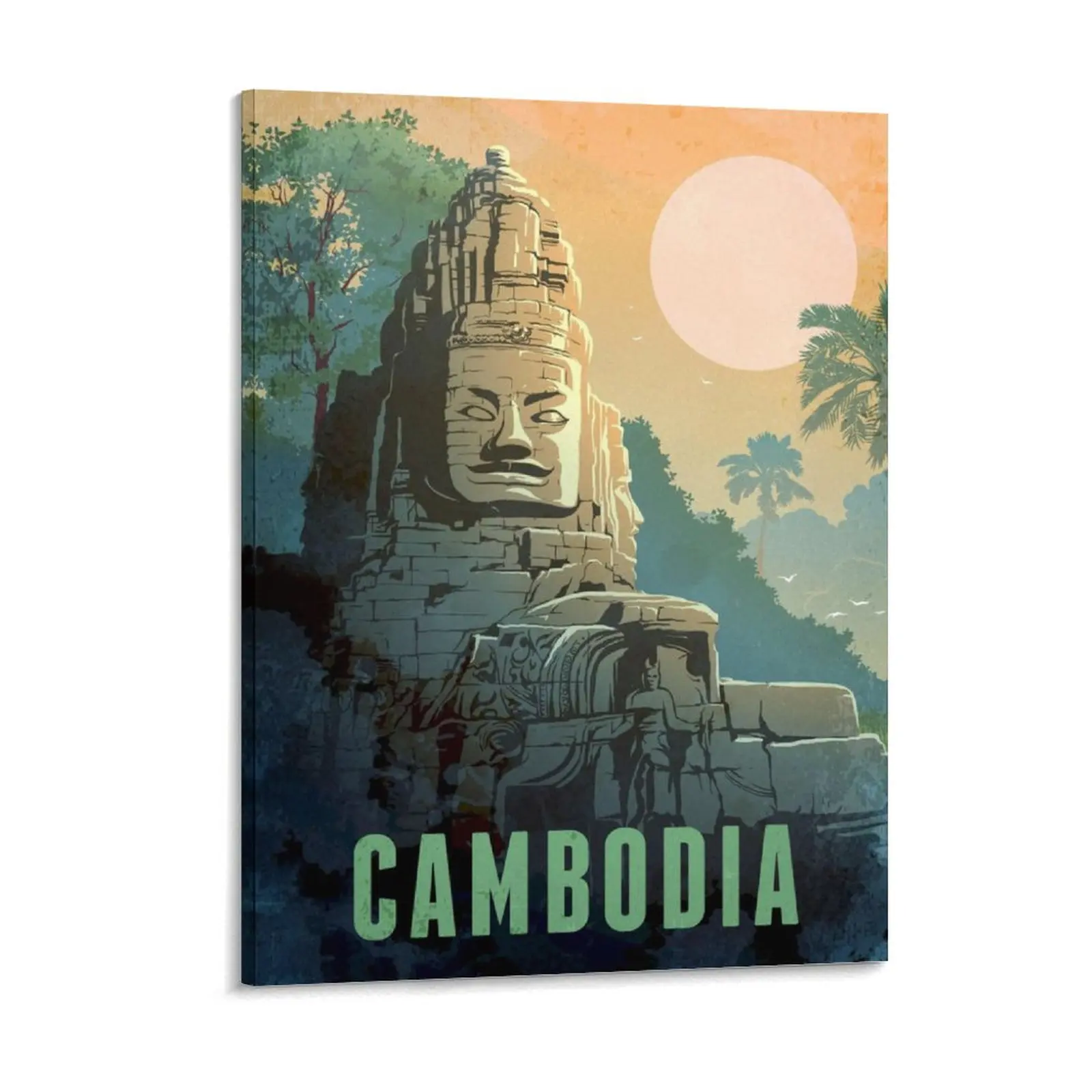 Angkor Wat Cambodia Canvas Painting Plaques Printing Garage Plaques Wall Plaque Framed Wall Paintings
