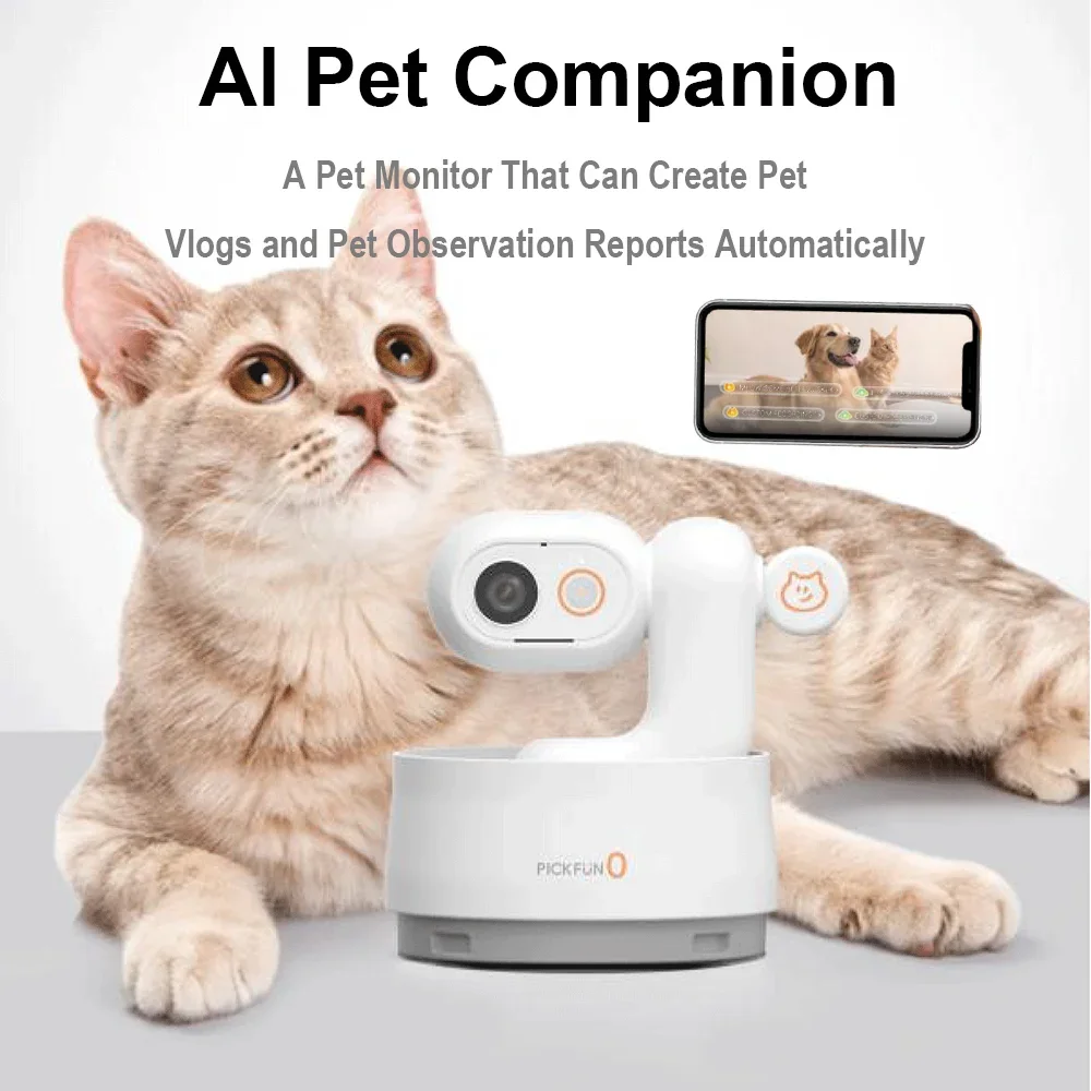 Home Indoor Dog Cats Cam Pet Wifi Camera Night Vision Cat Dog Camera Ai Video Surveillance 350° APP Control Automatic Vlog Smart
