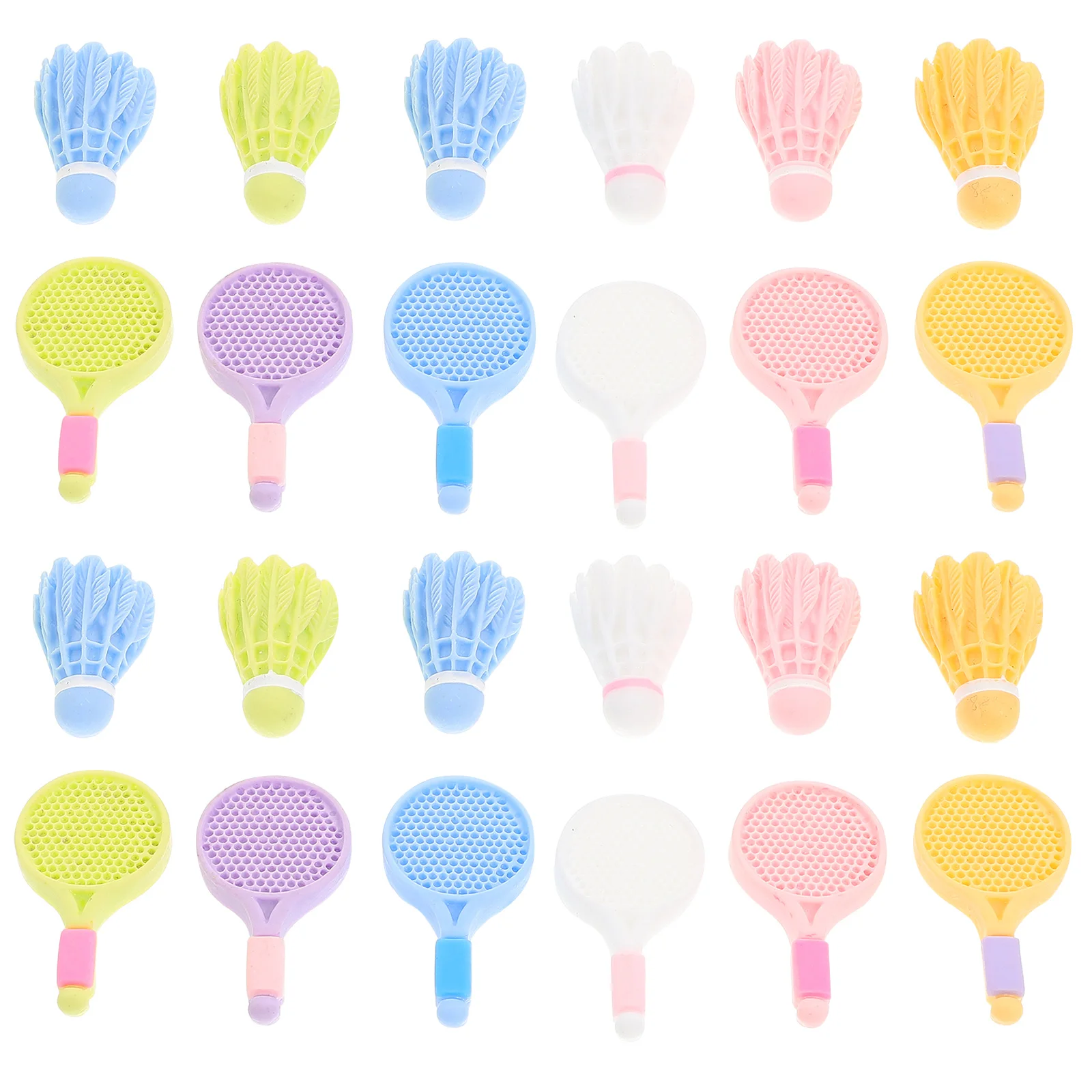 

12 Sets Badminton Racket Accessories Children's Room Decoration Party Favors Decorate for Decorative Resin Dollhouse Miniatures
