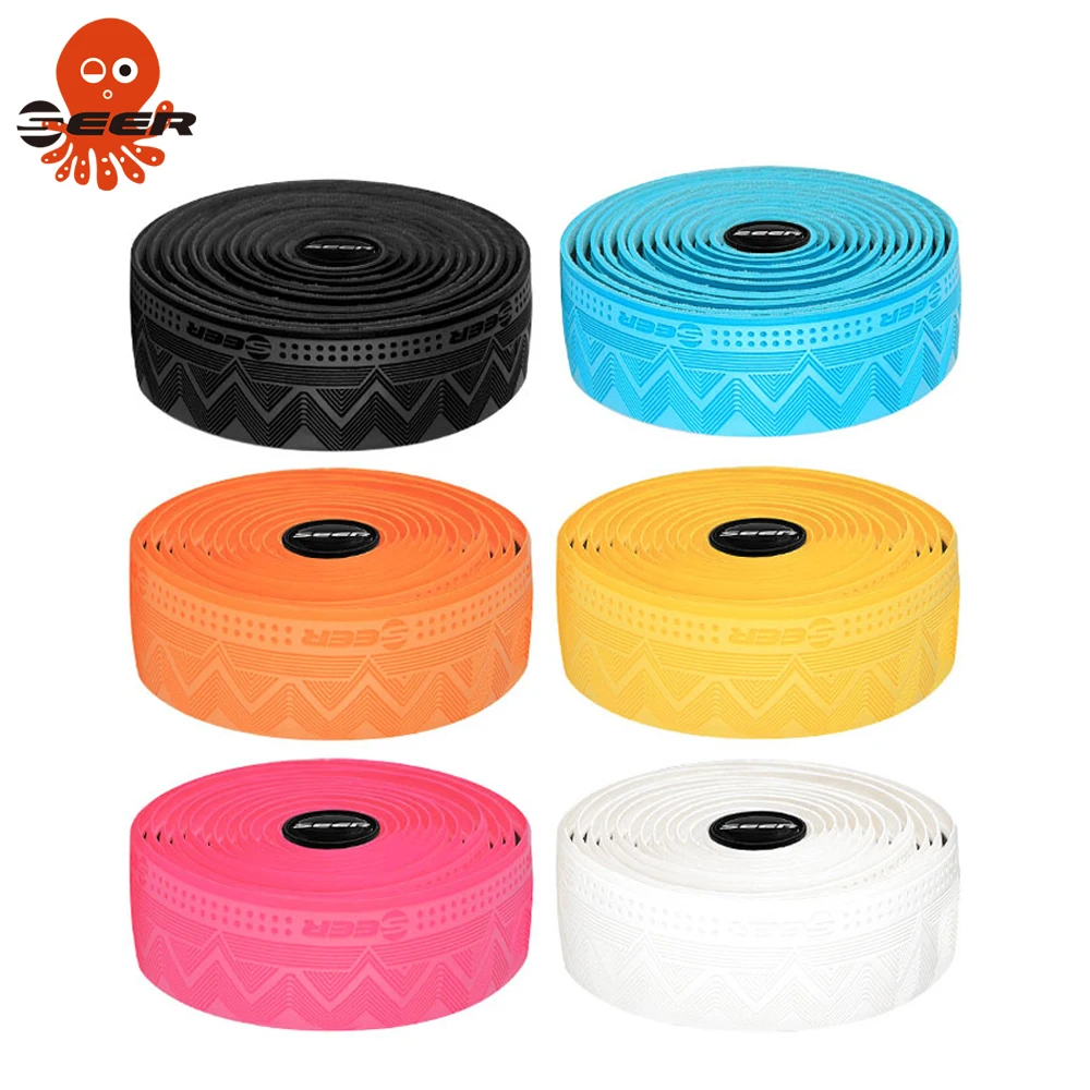 SEER Road Bicycle Handlebar Tape Wave Pattern Three Layer Cushioning Sweat Absorbing Anti-Slip Drop Bar Wrap Cycling Accessories