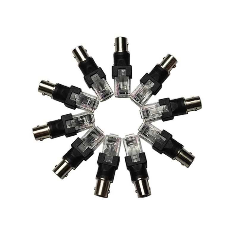 BNC to RJ45 Adapter BNC Female to RJ45 Male Connectors for Coaxial Cable Testing