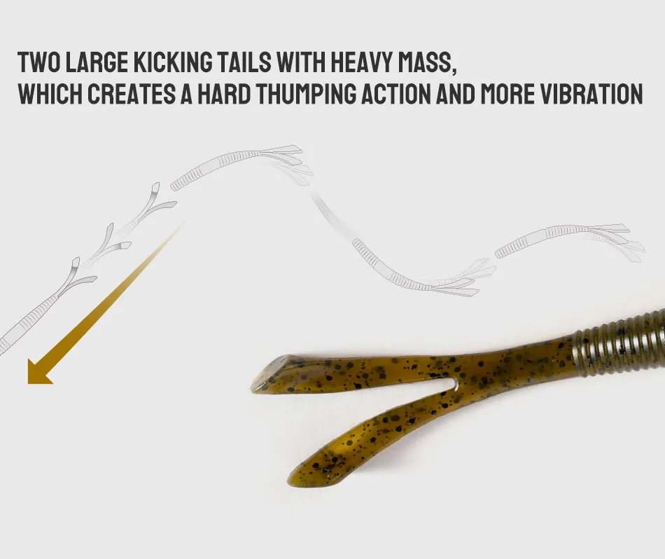 DYY Gabel Schwanz Stick Wurm Weichen Köder 15,5 cm 6 "8,4g Senko Silikon Bass Hecht Swimbait Künstliche Angeln weicher Köder – Detail 4