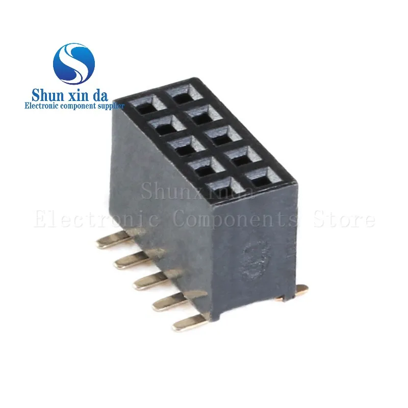 10PCS 1.27mm SMD SMT 2*3-50Pin Double row 3p 4p 5p 6p 7p 8p 10p 12p 15p 20p 40p 50p Male PCB Board Header Connector Strip