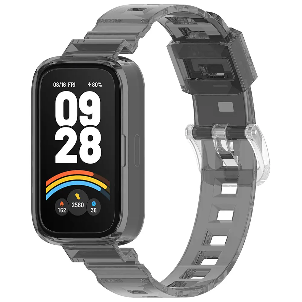 透明サンシャインターンカラーシリコーン時計バンド Redmi バンド 3 2 ブレスレット交換ストラップ Xiaomi Band9 アクティブ/8Active