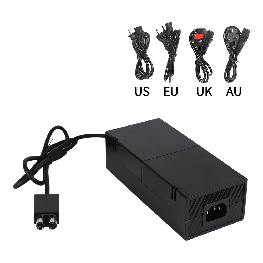 For Xbox One Power Supply AC Adapter 100V-240V Power Supply EU US AU UK Plug XBOX360 Replacement Charger With Cable