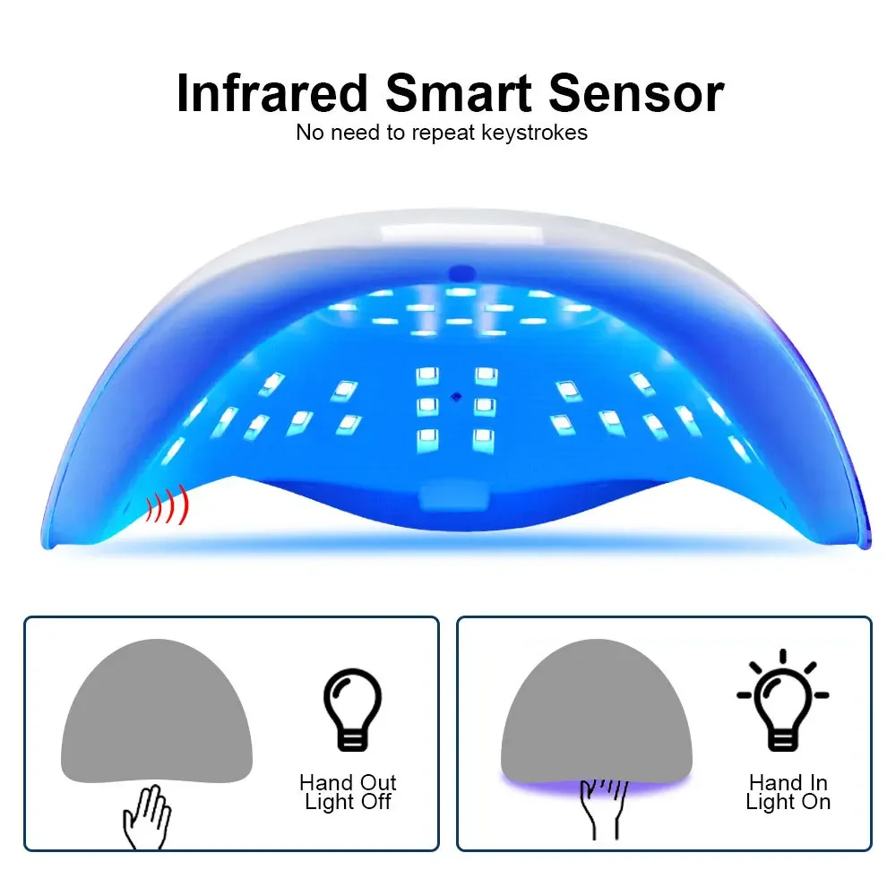 120W Professional UV โคมไฟสําหรับทําเล็บมือเล็บเท้าเซ็นเซอร์อินฟราเรดเซ็นเซอร์อินฟราเรดเซ็นเซอร์อินฟราเรดเล็บเซ็นเซอร์อินฟราเรด LED
