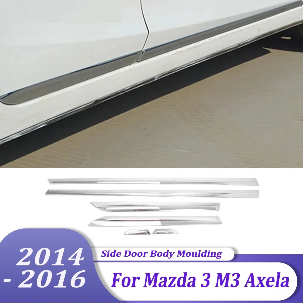 Side Door Body Moulding Line Strips Cover Trim Chrome Exterior Accessories For Mazda 3 M3 Axela 2014 2015 2016