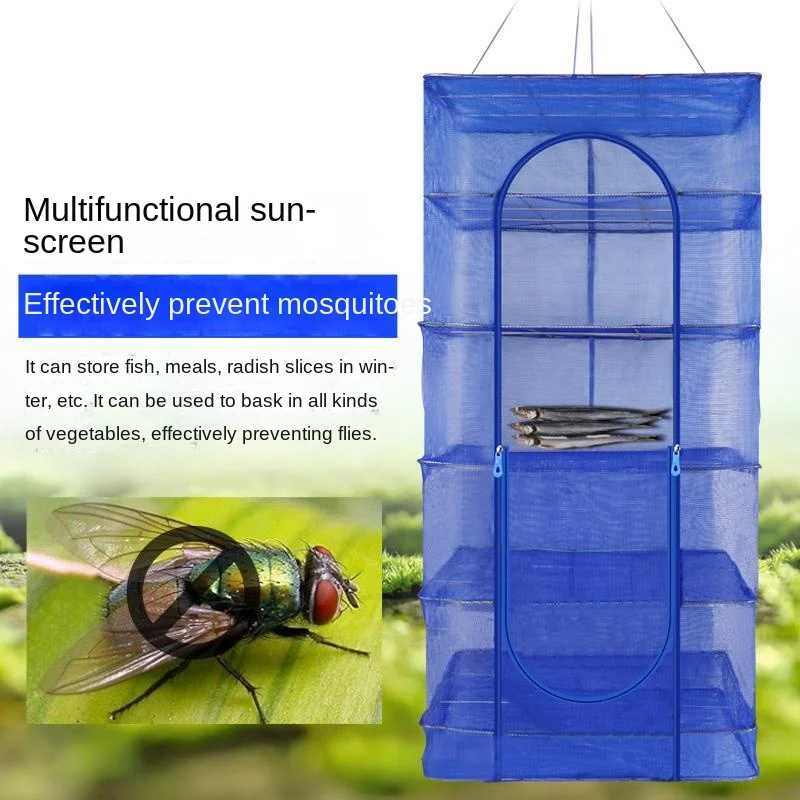 New Folding Drying Net Anti-fly Cage Fishing Net Drying Fish Drying Cage Drying Net Drying Vegetable Net Rack Dry Goods