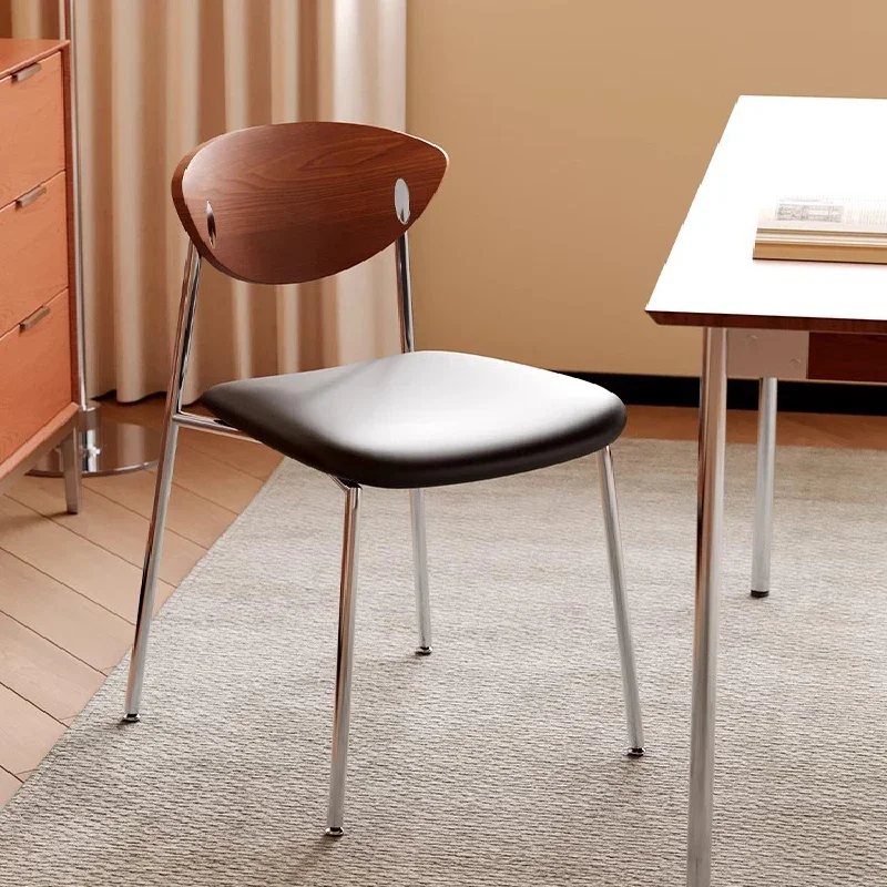 

Minimalist Wooden Dining Chair Lounge Modern Computer Nordic Chair Luxury Stainless Steel Sillas De Oficina Garden Furniture