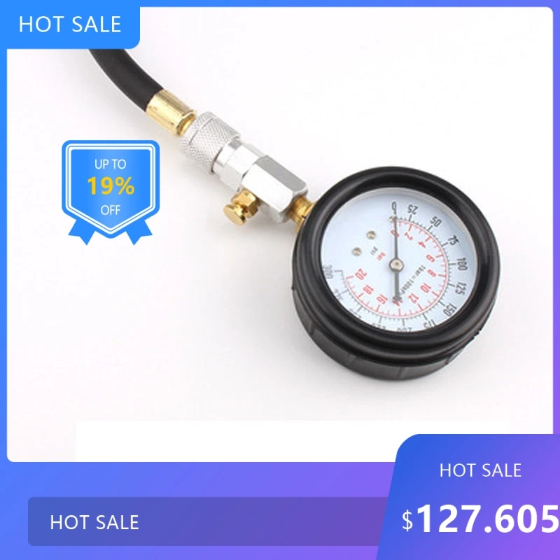 

0729Low Price Engine Compression Tester Car Gas Engine Cylinder Manometer Tester Automotive Test Kit 0-300 psi